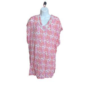 TAHARI  Pink and White Printed Blouse
